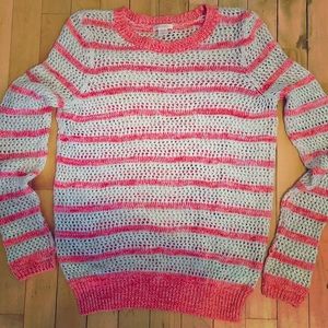 🌸🌸 white and pink stripped sweater